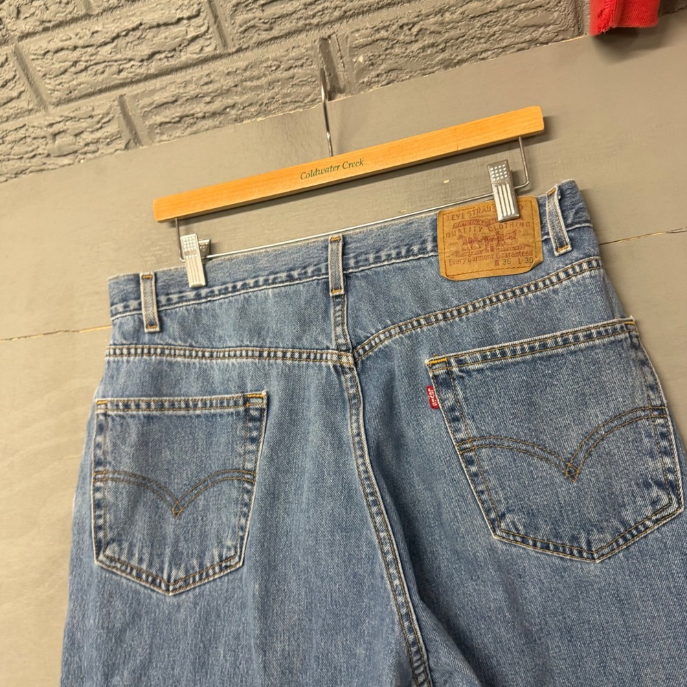 Levis 550 Relaxed Straight‎ Leg Jeans Mens 36x30 Blue Medium Wash Vintage 90s - Picture 3 of 7